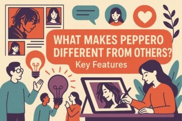 Flat illustration titled What makes Pepper0 different from others? depicting creative collab.