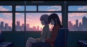 Family Pepper0 characters sharing a silent emotional moment in pastel anime-style artwork