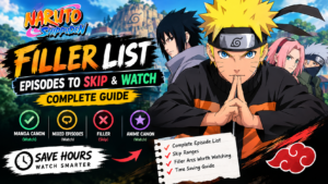 Naruto Shippuden filler list showing episodes to skip and watch