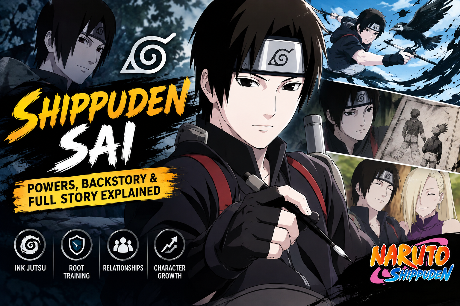 Shippuden Sai using ink ninjutsu in Naruto Shippuden