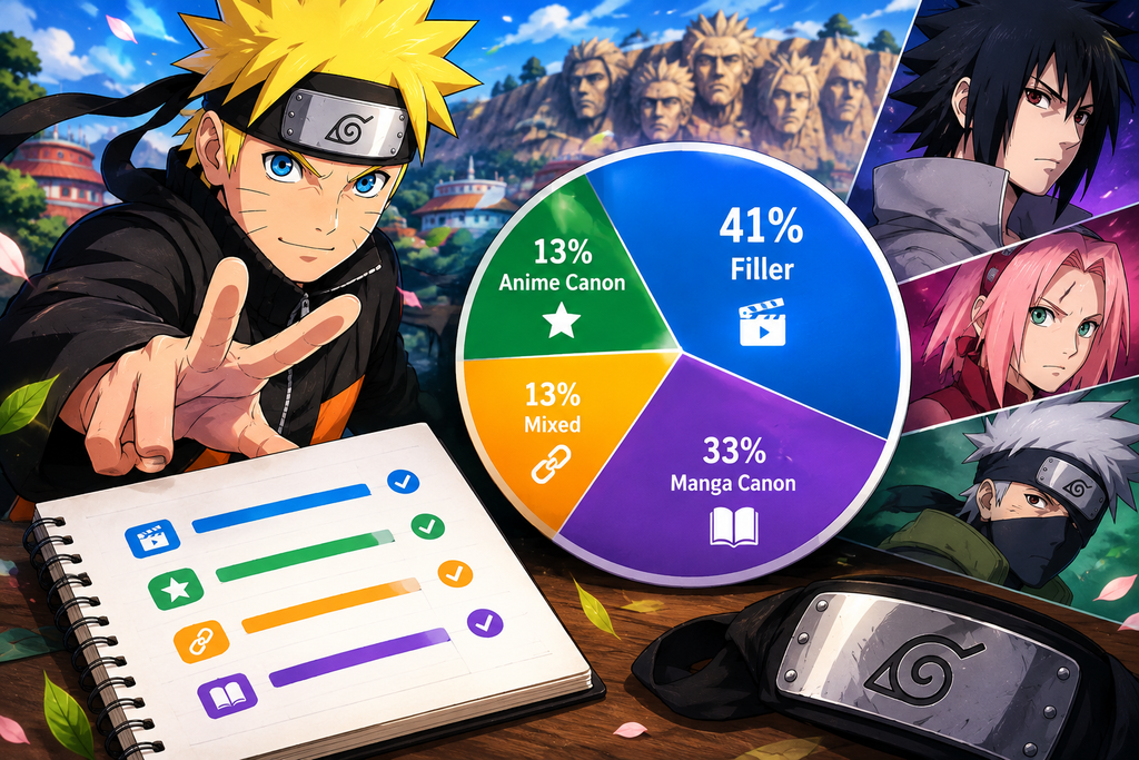 Naruto Shippuden filler episodes breakdown with Naruto, Sasuke, Sakura and Kakashi